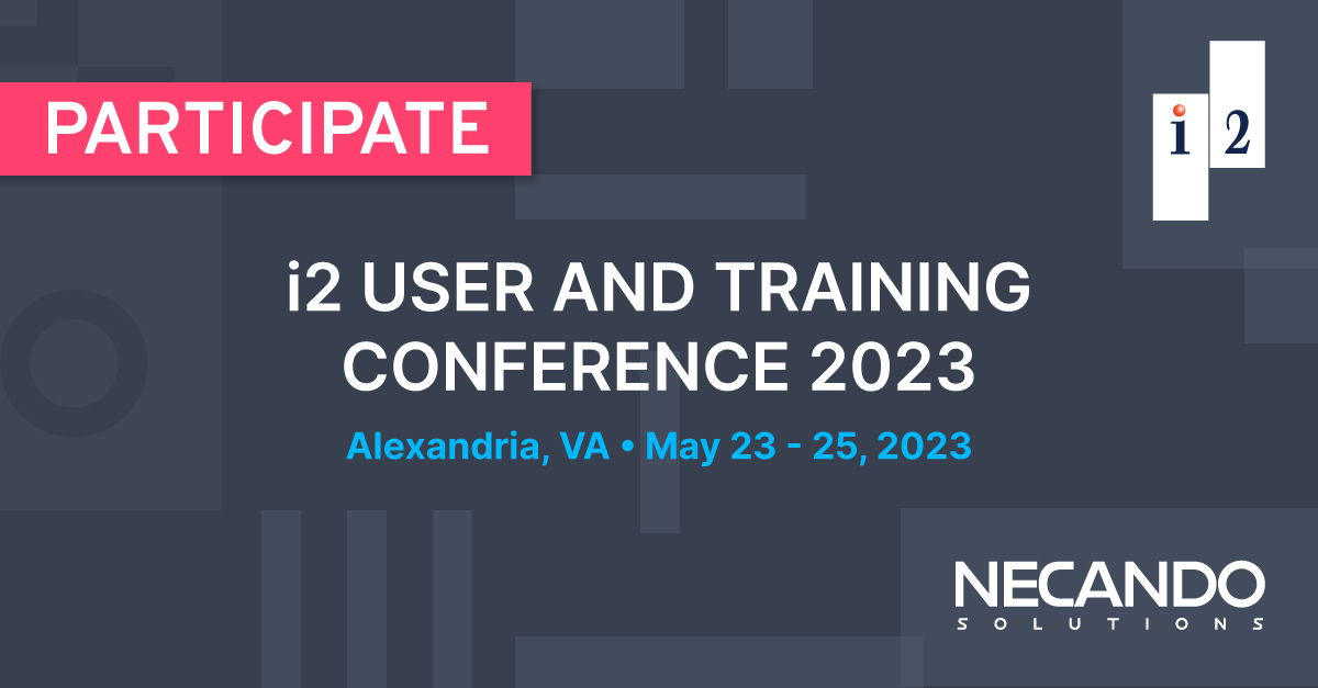 i2 User and Training Conference 2023 Necando Solutions